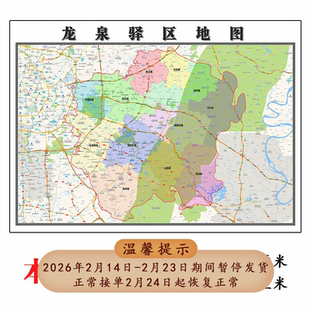 龙泉驿区地图1.15m新款高清大幅客厅折叠装饰画四川省成都市现货