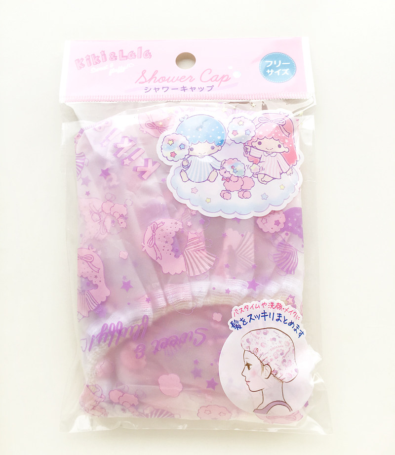 3  JAPAN DAISO CARD KITTY TWIN STAR MELODY ECO-FRIENDLY KUROMI ADULT WATERPROOF SHOWER CAP BATH
