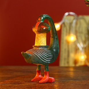 山城文创丨青铜彩绘雁鱼灯文物冰箱贴博物馆旅游纪念品树脂磁贴