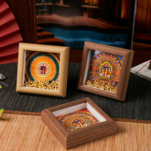 山城文创丨藏式唐卡十相自在时轮金刚坛城办公室客厅装饰摆件