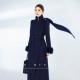 墨蓝珠光 2025冬季 百搭女士长款 MD千亿 时尚 羊毛毛呢外套