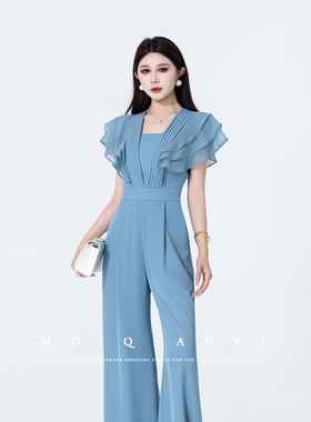 MD千亿【雪影流光】2026夏新款高腰阔腿显瘦高级感连体裤