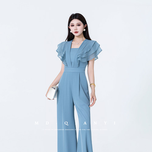 MD千亿【雪影流光】2026夏新款高腰阔腿显瘦高级感连体裤