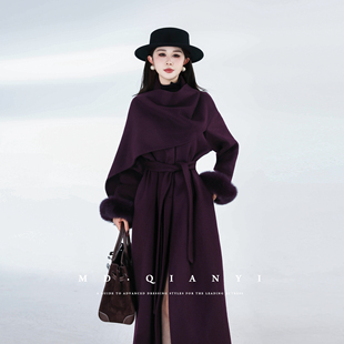 休闲时尚 MD千亿 款 2025冬季 系带气质羊毛外套 色调积聚