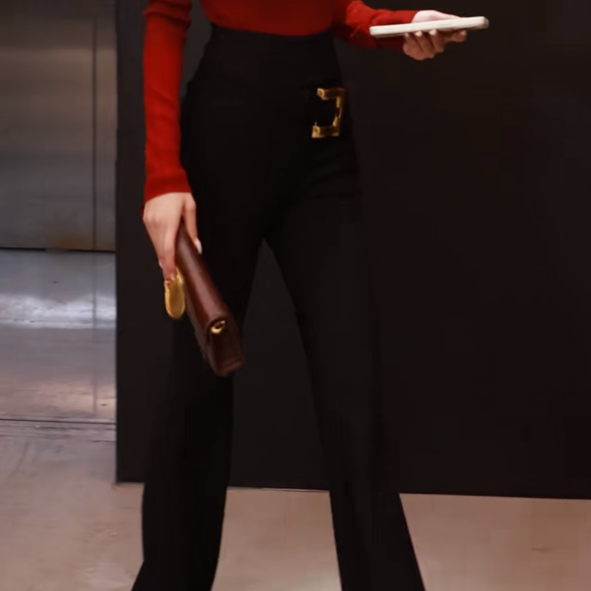 MD千亿休闲裤显瘦时尚百搭气质高腰显腿长修身女士微喇裤优雅通勤
