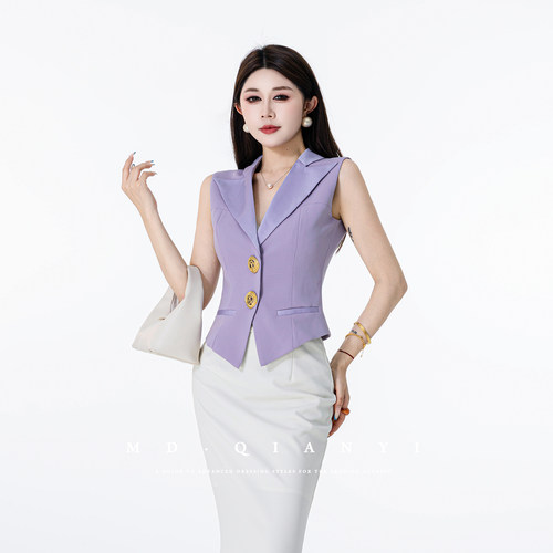 MD千亿【气场女主】2026夏轻奢女神气质时尚显瘦无袖马甲