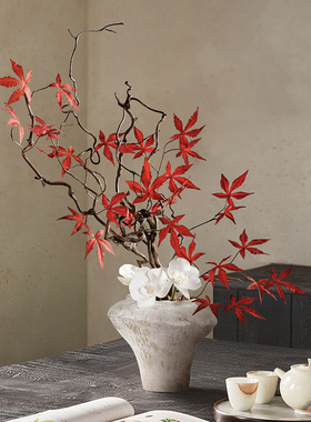 仿真绿植红枫桌面花艺复古盆景