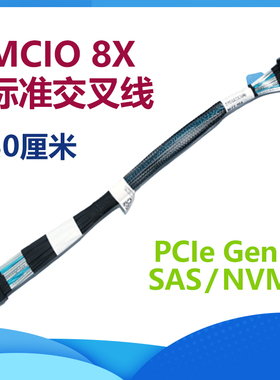MCIO-8X 标准交叉线 PCIe5.0 NVMe SAS 8654-8X miniSAS