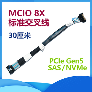MCIO-8X 标准交叉线 PCIe5.0 NVMe SAS 8654-8X miniSAS