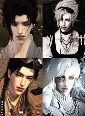 发5 恩波 无悔 喜鹊 泪 自嘲 阴郁男 溺死苦痛 逆水寒手游捏脸男