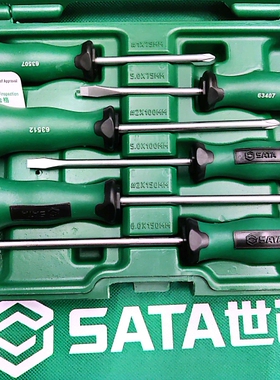 sata世达工具五金工具 6件T系列一字、十字螺丝批组套09309  原装