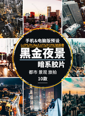 LR112-夜景城市人像手机APP lightroom预设 ins风博主 建筑街拍PS