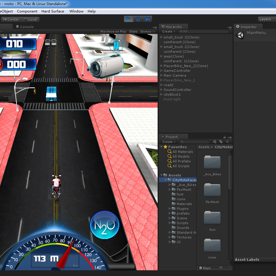 Unity3D 城市摩托车2.0游戏源码