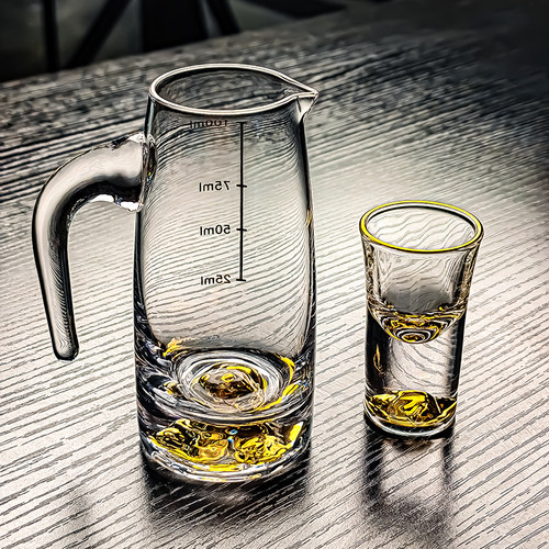 2026新款水晶玻璃金山小酒杯一口