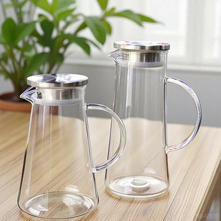 高硼硅玻璃壶冷水耐高温水壶耐热扎壶饭店专用开水1500ml凉水茶水