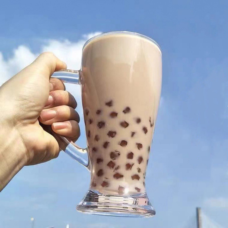 玻璃果汁杯珍珠奶茶杯呷哺热饮杯图片