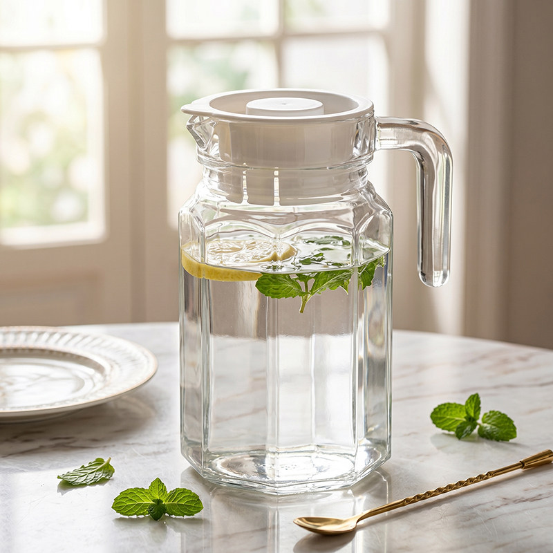 食品级冷水小号凉水耐高温玻璃壶水壶小容量茶壶家用1升杯迷你瓶