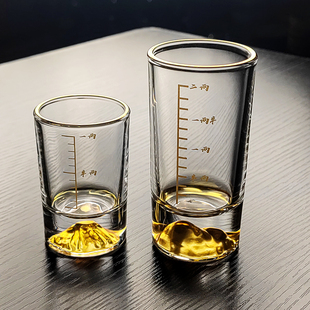 2025新款玻璃二两白酒杯一两小酒杯轻奢高档精致高级感带刻度家用