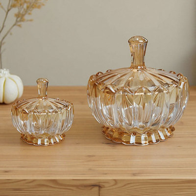 晶鑫餐具水晶玻璃碗醉虾水果盘带盖糖果盒子轻奢高档高级感高颜值