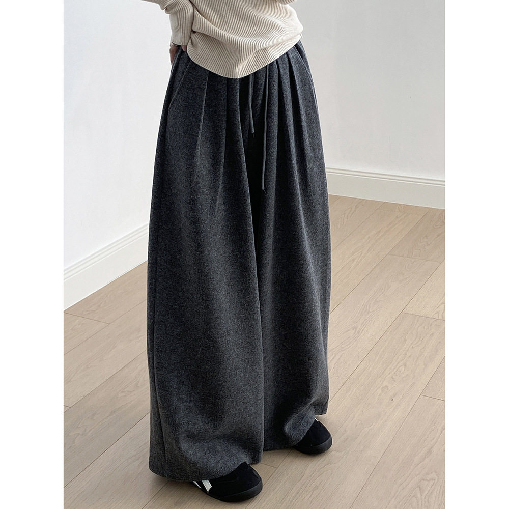 言双 慵懒风垂感山本阔腿裤女 冬季宽松百搭休闲针织糯米裤G8261,女装/女士精品,休闲裤,淘宝优惠券,粉丝福利购,淘宝优惠卷