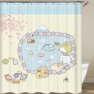 卡通帘子角落浴帘洗澡布门帘墙布装饰挂布卫生间挡水帘衣柜遮挡帘