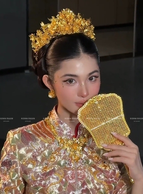 龙凤褂新娘头饰金凤冠结婚发冠华丽复古高级感贵气秀禾发饰12951