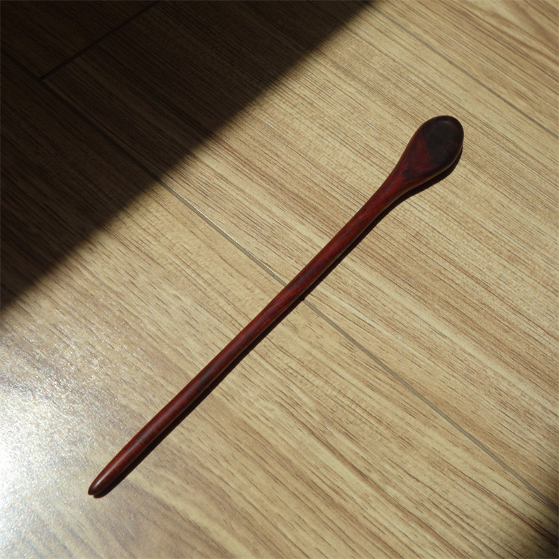 老挝大红酸枝随型发簪交趾黄檀红木茶针汉服配饰手把件簪子