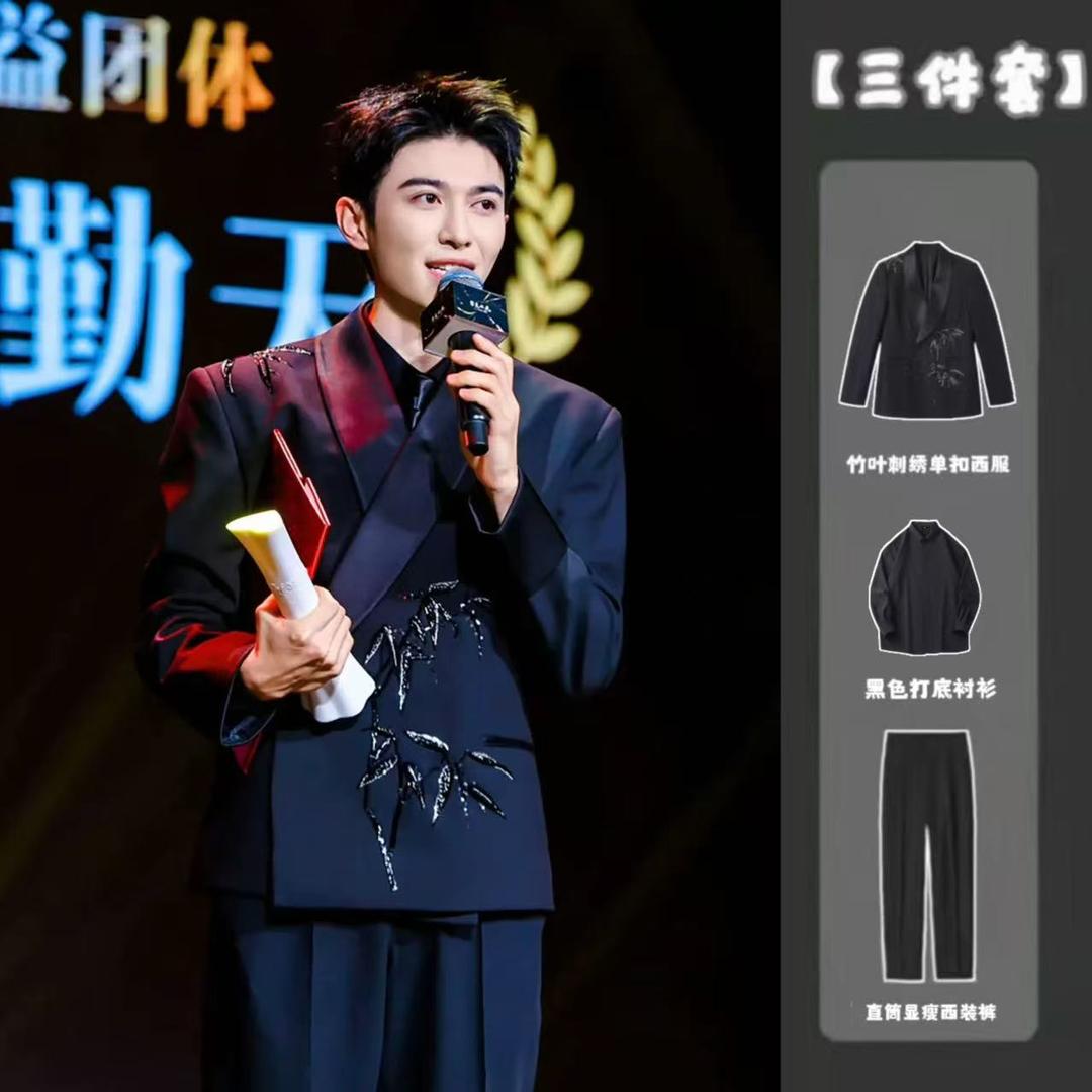 2026新款演出礼服刺绣西服套装