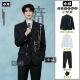金属链条满天星西服男套装 穿搭西服一整套 ins高级感痞帅垫肩时尚