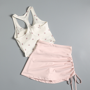 高颜值羽毛球网球健身套装女专业普拉提瑜伽服一体式跑步运动背心