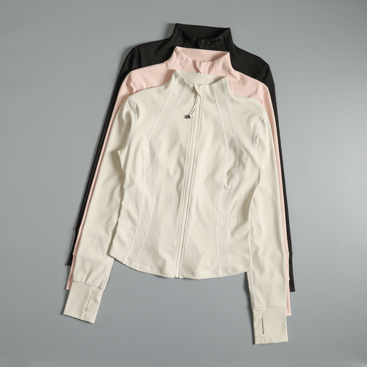 立领瑜伽运动外套女普拉提训练晨跑步服时尚简约修身瑜伽健身上衣