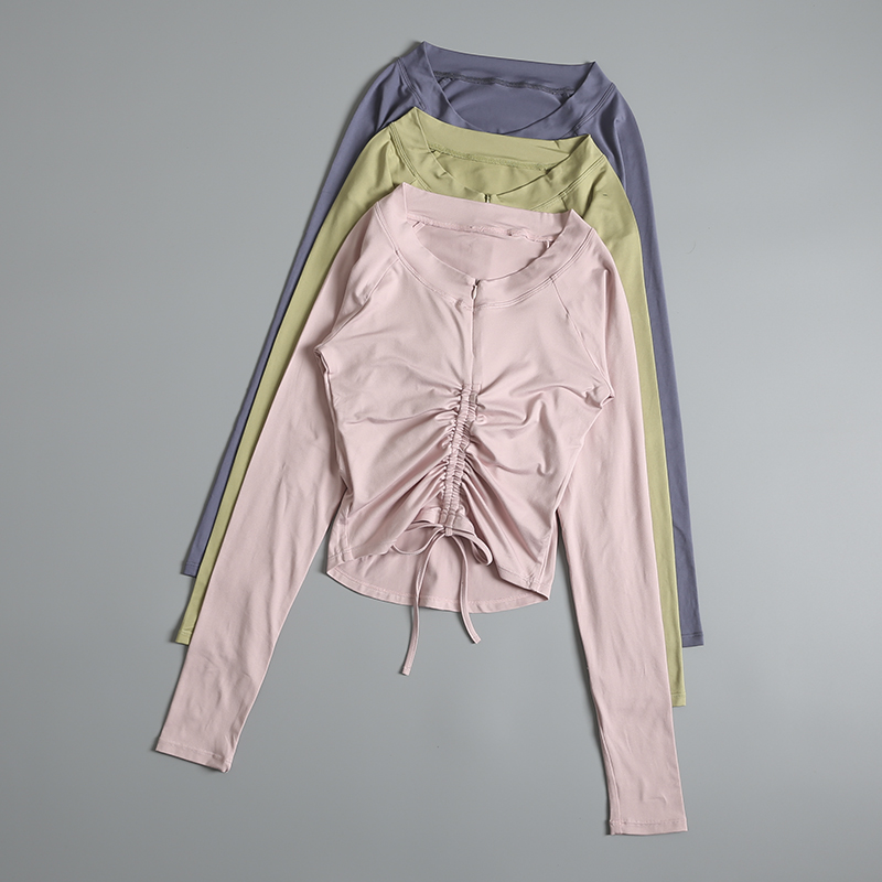 运动上衣紧身抽绳长袖外穿