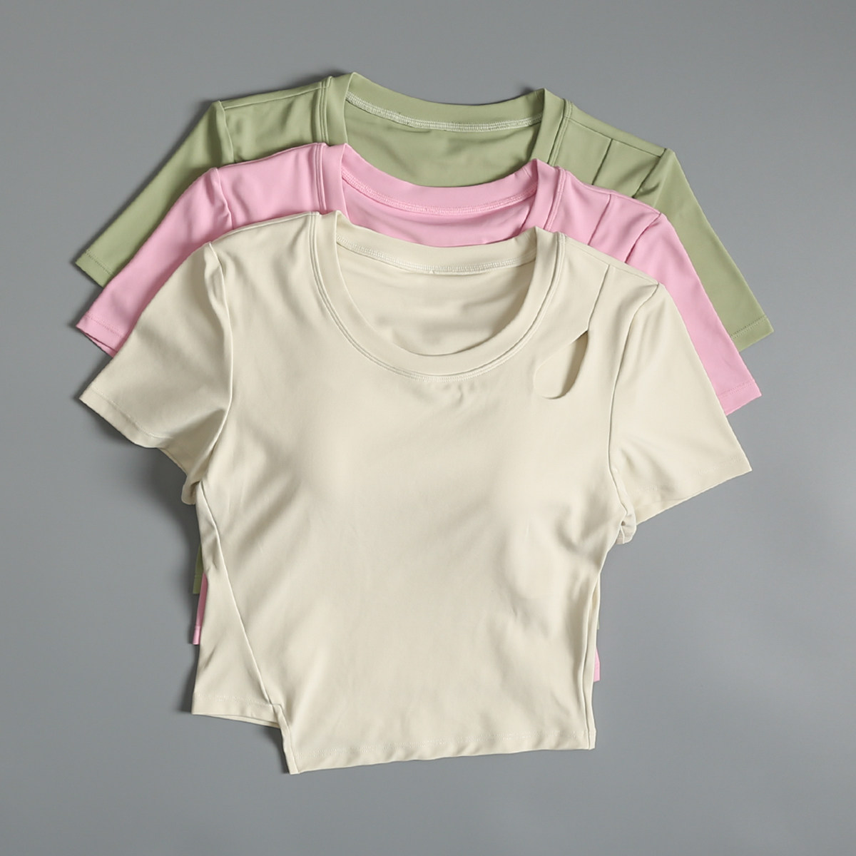 瑜伽短袖上衣女夏季性感紧身速干健身训练服带胸垫跑步运动T恤,运动服/休闲服装,运动T恤,淘宝优惠券,粉丝福利购,淘宝优惠卷