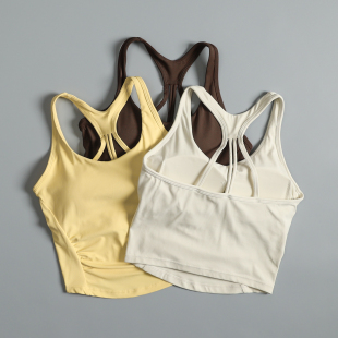 运动内衣女镂空透气美背普拉提瑜伽锻炼文胸一体式 跑步健身背心