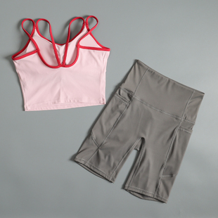 运动套装女夏季2026新款美背瑜伽健身文胸高颜值晨跑步训练速干服
