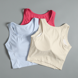 运动文胸女夏跑步防震聚拢内衣美背一体式 瑜伽健身遮副乳背心外穿