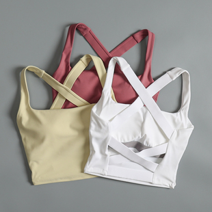 运动内衣女防震跑步训练健身文胸外穿高级感美背普拉提瑜伽服背心