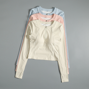 带一体胸垫长袖 瑜伽服女上衣绝美高级感普拉提修身 训练衣2025新款