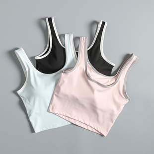 一体式 遮副乳瑜伽训练文胸高强度跑步健身内衣外穿 运动背心女夏季