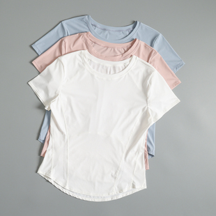 运动短袖 瑜伽健身上衣 女宽松显瘦透气跑步训练速干T恤2026夏季