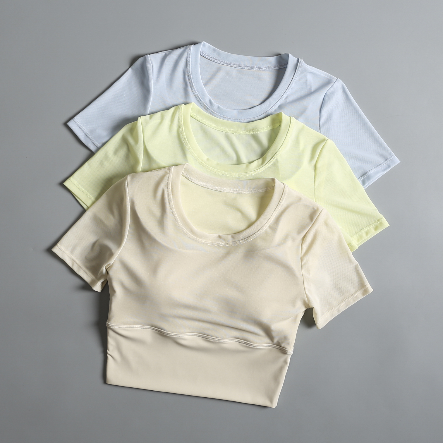 体胸垫运动短袖女夏修身显瘦