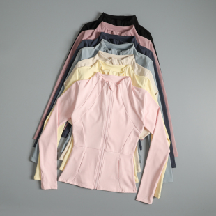 显瘦跑步训练上衣健身运动夹克开衫 立领瑜伽服长袖 外套女秋冬修身