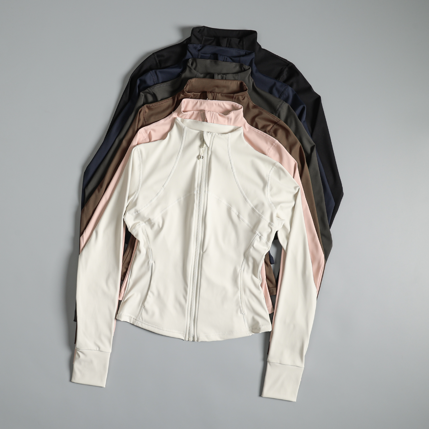 立领运动外套女长袖简约修身显瘦速干透气休闲外穿训练跑步健身衣