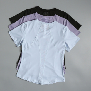 透气跑步训练速干衣时尚 薄款 瑜伽健身T恤上衣 女夏季 宽松运动短袖