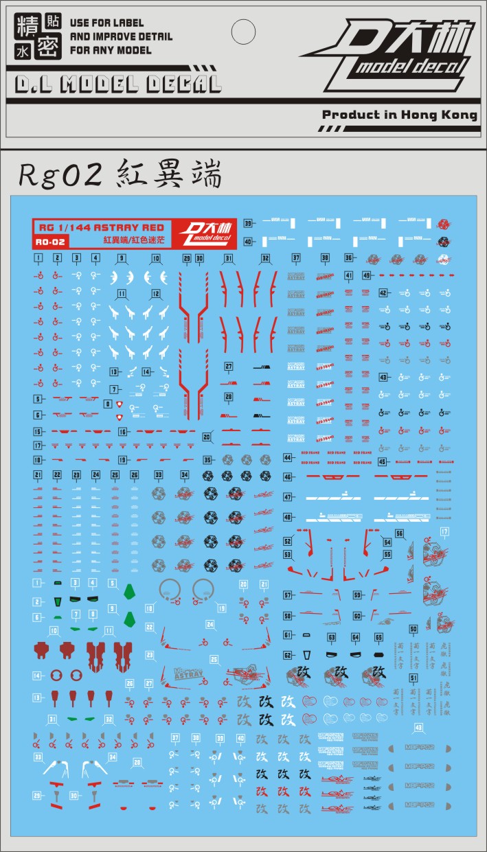 大林RG1/144 RG01/RG02/RG03 海老川 红异端 蓝异端 水贴