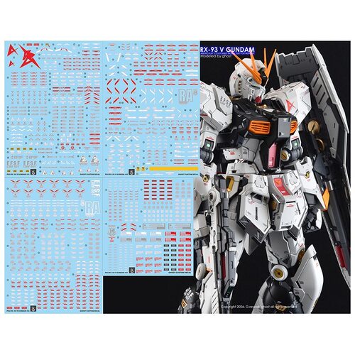 炎 GHOST PG PGU 机动战士高达 RX-93 1/60 牛高达 高清荧光水贴