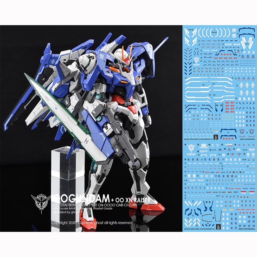 炎水贴 GHOST版 MG 1/100 限定00强化 XN Raiser 00R高达荧光贴纸