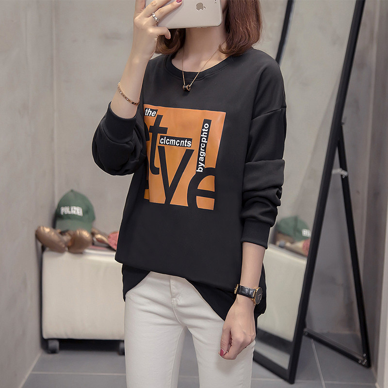 特大码卫衣女胖妹妹春季200斤宽松2024新款胖mm圆领套头上衣显瘦