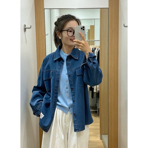 厚绒！加绒加厚牛仔外套女宽松Q34 秋冬保暖发热工装衬衫上衣