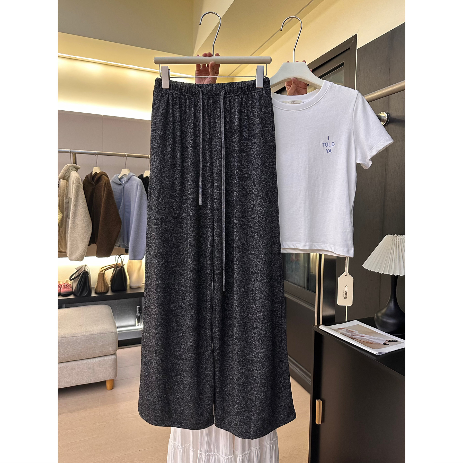 J40糯米阔腿裤女春秋新款垂坠感休闲小个子宽松慵懒风山本裤长裤,女装/女士精品,休闲裤,淘宝优惠券,粉丝福利购,淘宝优惠卷